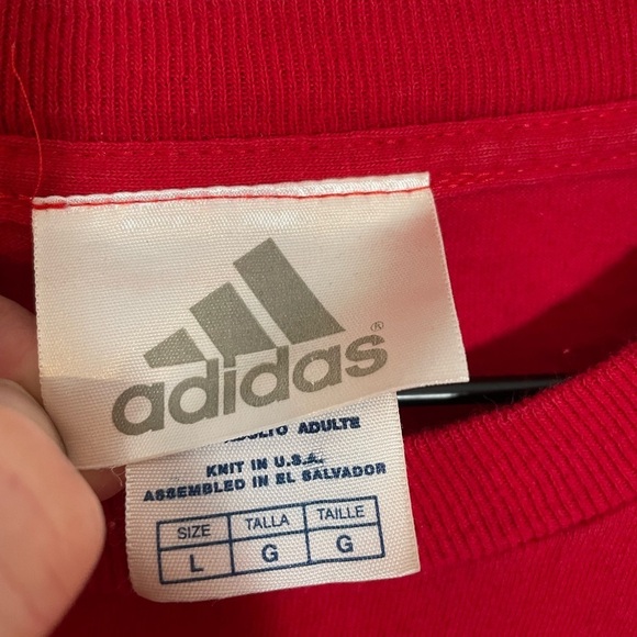 ADIDAS Wisconsin Badgers Red Long Sleeve Tshirt Bucky Size Large - Picture 3 of 9